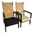 p.j. Muntendam for Jonkers Mid Century Wicker or Rattan Highback Lounge Chairs - a Pair For Sale