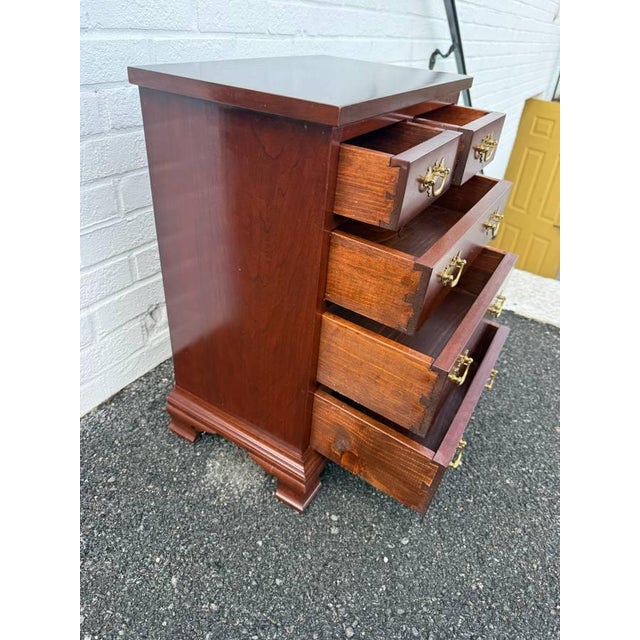 Vintage Chippendale Style 5 Drawer Nightstand by Tom Selly For Sale - Image 9 of 13