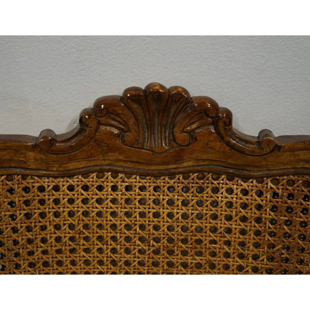 Wood High End Vintage Solid Walnut Louis XV French Provincial Cane Back Dining Side Chair 640-551 For Sale - Image 7 of 9