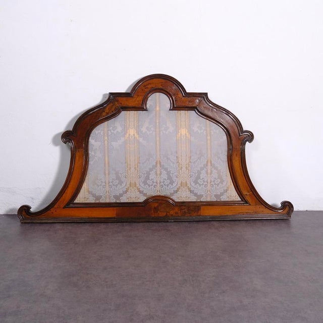 Antique Padded Wooden Double Bed Headboard, 1890s For Sale - Image 4 of 18