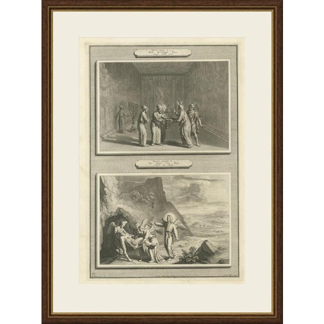This original copper engraving from Pieter Mortier's illustrated Bible, published in Amsterdam circa 1700, shows two Old...