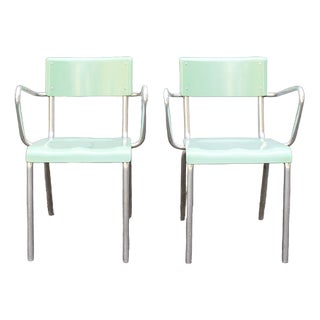 Set of Vintage Italian Armchairs in Formica, 1950s For Sale