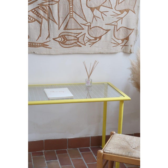 Yellow Lacquered Metal Desk attributed to Giandomenico Belotti for Fly Line, Italy, 1970s For Sale - Image 11 of 12