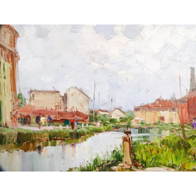 Modern Cesare Gheduzzi, Landscape, Oil Painting, 1930s, Framed For Sale - Image 3 of 6