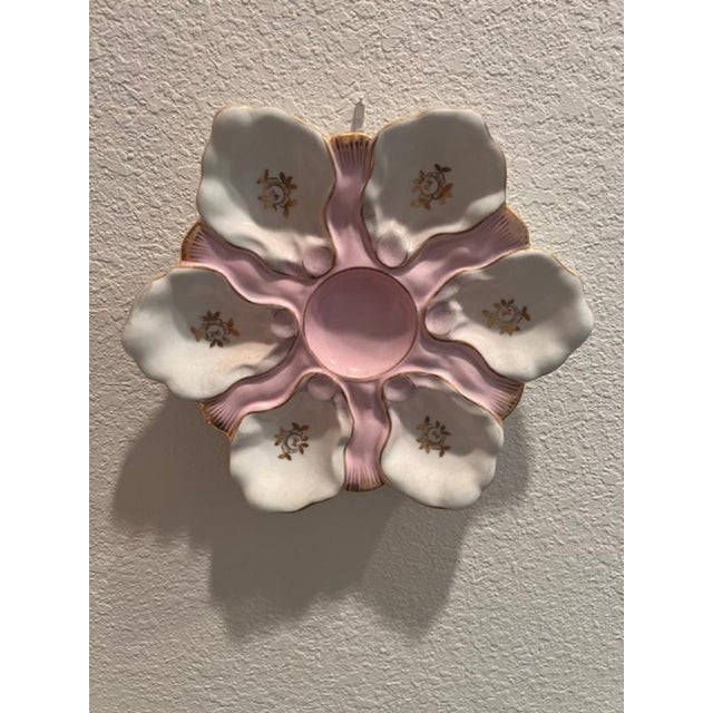 Mid-Century Modern Vintage Mid-Century Modern Two's Company Scalloped Porcelain Oyster Plate For Sale - Image 3 of 3