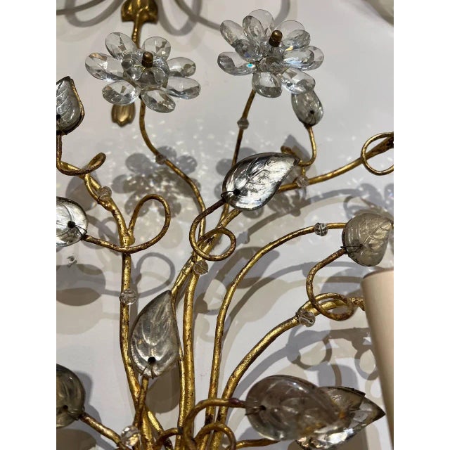 Metal 1920s Bagues Floral Design Sconces - a Pair For Sale - Image 7 of 7