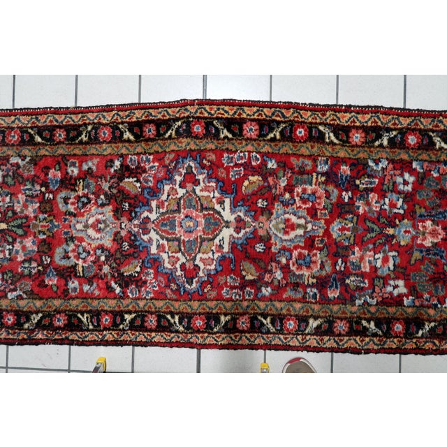 Textile 1920s, Antique Persian Hamadan Runner 2.5' X 10.3' For Sale - Image 7 of 12