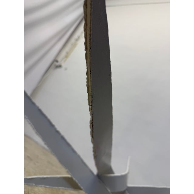 Silas Seandel Attrb. Brutalist Torch Cut White Lacquer Steel Coffee Table Base For Sale - Image 14 of 15