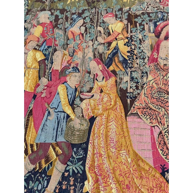 Vintage French Hand Printed Tapestry Vendanges Museum Design, 1970s For Sale - Image 16 of 18