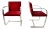 Mies Van Der Rohe for Knoll Stainless Steel Brno Chairs Red Velvet 1979, Pair For Sale