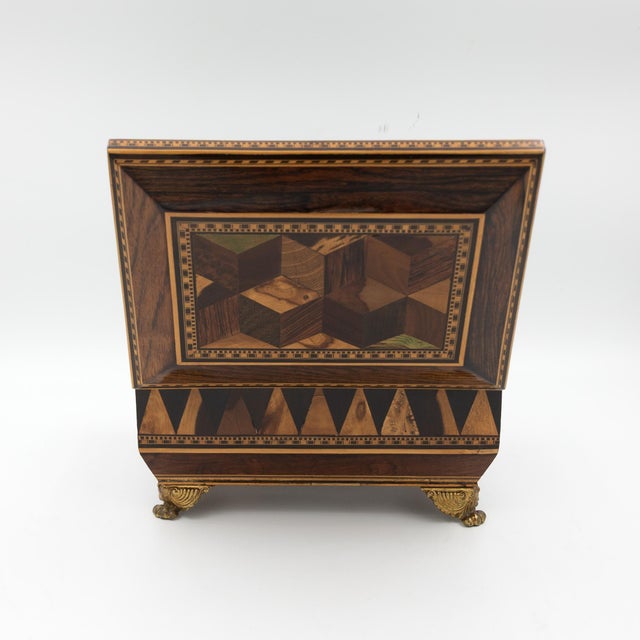 Regency Rosewood Specimen Box on Gilt Lion Paw Feet Circa 1810 For Sale - Image 16 of 16