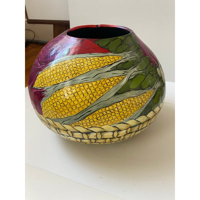Vintage Hand Painted/Signed by Artist Large Gourd For Sale In Baltimore - Image 6 of 12
