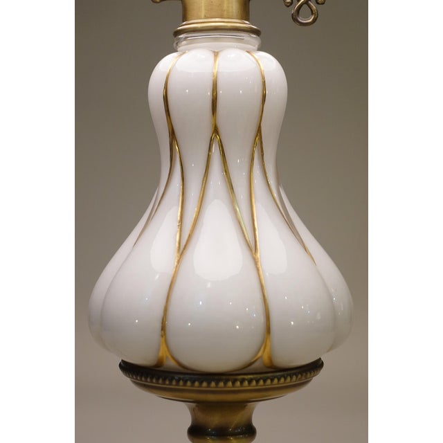 1960s Stiffel Hollywood Regency Blown Oplaescent Glass Brass Table Lamp Murano For Sale In Los Angeles - Image 6 of 11