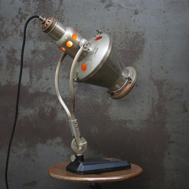 Medical Nickel Plated Brass Table Light from Hanau, 1950s For Sale - Image 5 of 10