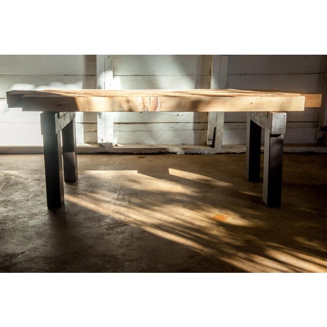 Artisan Modern Organic Rough Luxe Platform Bench For Sale - Image 11 of 13