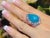 Bochic "Capri" Vintage Aquamarine & Rare Blue Opal Ring Set In 18K White Gold & Silver For Sale - Image 16 of 18