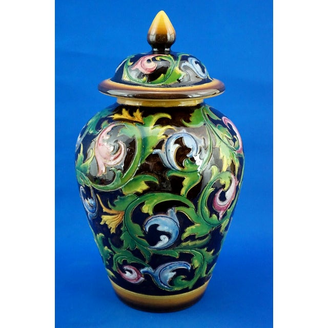 20th Century Scratched Majolica Ceramic Potiche Vase by Bartolomeo Rossi for CAS Savona Albisola, Italy, 1920s For Sale - Image 4 of 18