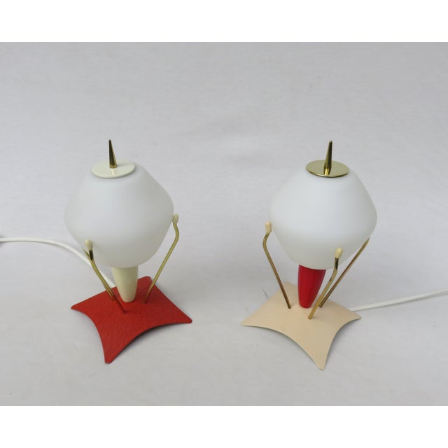 Mid-Century Modern Rocket Bedside Lamps, 1950s, Set of 2 For Sale - Image 3 of 18