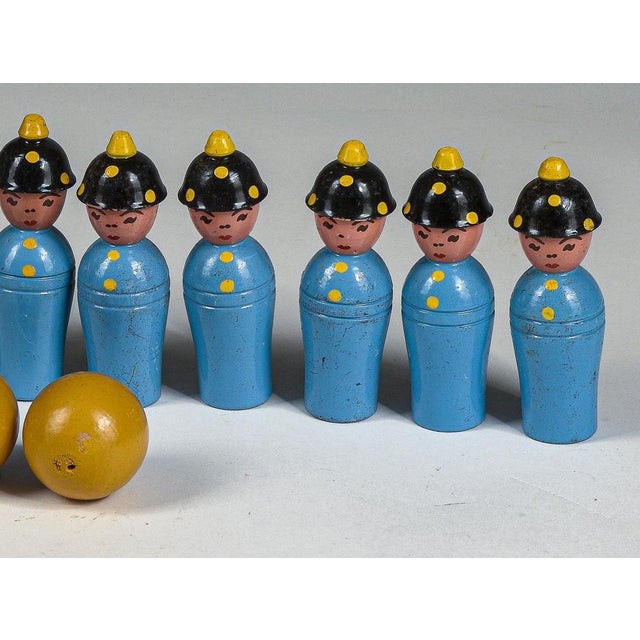 1940s Wooden Toy Bowling Game from Gurman Matelica, Italy, 1940s, Set of 12 For Sale - Image 5 of 9