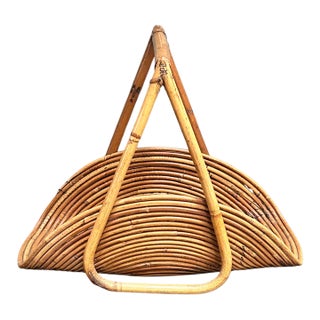 Mid-Century Italian Pencil Reed Magazine Rack For Sale