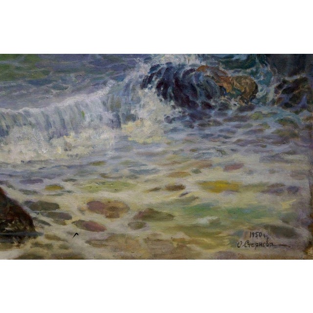 1950s Oil Painting Raging Pestilence O. Stoyanova For Sale - Image 5 of 8
