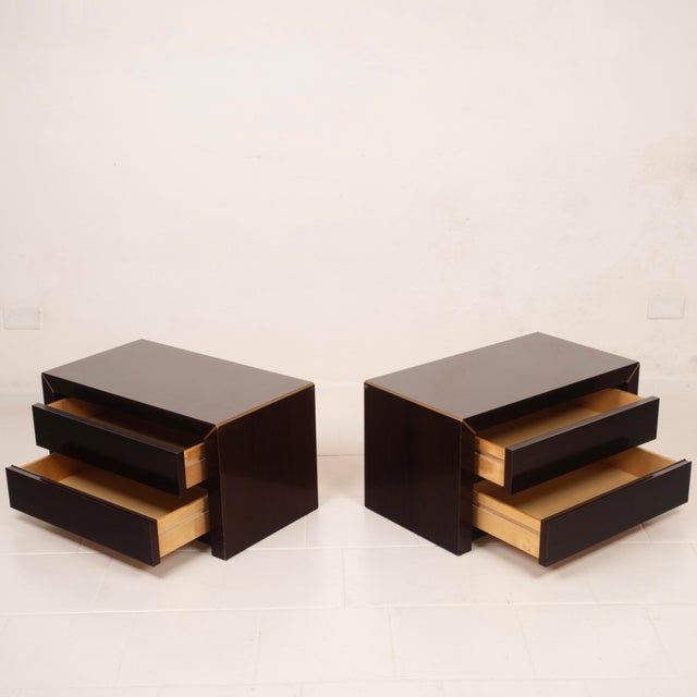 Italian African Rosewood Nightstands by Gianluigi Gorgoni for Fratelli Turri, Set of 2 For Sale - Image 10 of 18