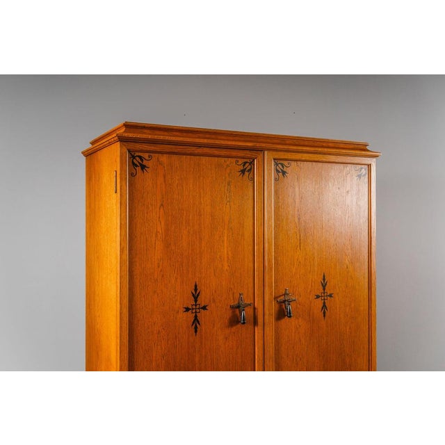 Wood Art Nouveau Linen Wardrobe For Sale - Image 7 of 18