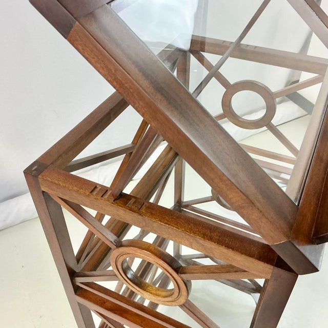 1980s Vintage Hollywood Regency Contemporary Target Design Etagere Display Case, After McGuire For Sale - Image 10 of 16