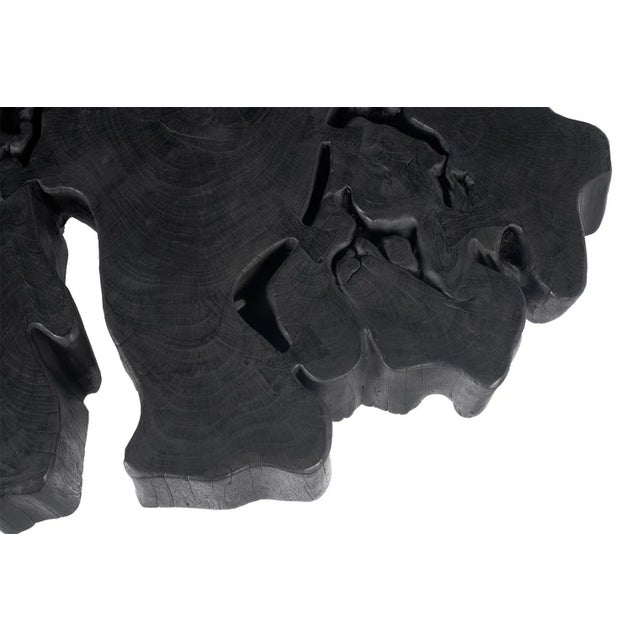 Late 20th Century Ebonized Organic Form Lychee Wood Coffee Table For Sale - Image 4 of 8