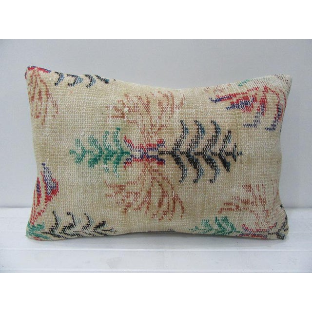 Turkish Floral Decorative Handmade Cushion Cover - 24ʺW × 16ʺH For Sale - Image 4 of 4