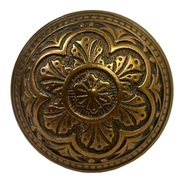 Late 19th Century Antique American Ornamental Bronze Door Knob For Sale - Image 6 of 6