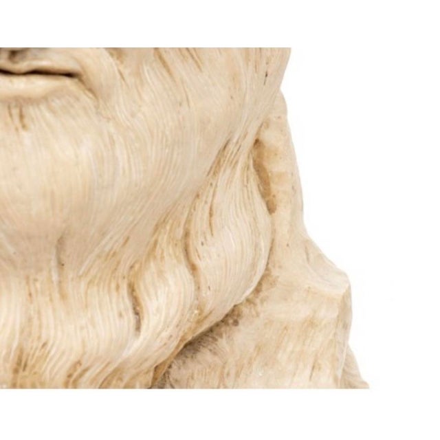 1970s Frank Covino Leonardo Da Vinci Bust 1976 Large Cast Stone Sculpture For Sale - Image 5 of 7