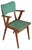 Armchair with Solid Wood Frame and Green Leatherette Seat, Italy, 1960s For Sale - Image 6 of 6