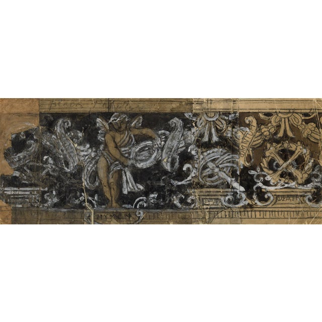 Alfred George Stevens, Design for a Decorative Frieze, Chalk For Sale - Image 5 of 5