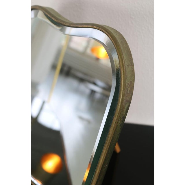 Italian Table Mirror with Brass Frame For Sale - Image 10 of 16