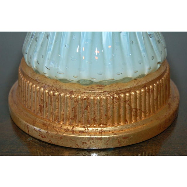 Vintage Murano White Opaline Glass Lamp For Sale - Image 9 of 9