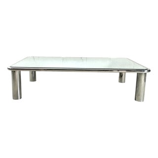 Mirrored and Steel Chromed Sesann Coffee Table by Gianfranco Frattini for Cassina, 1970s For Sale