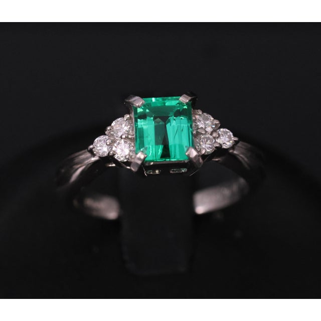 Title: GEM Quality! 0.81ct GIA Certified Colombian Natural Untreated Emerald & 0.18ct Diamond Platinum Ring Size 6...