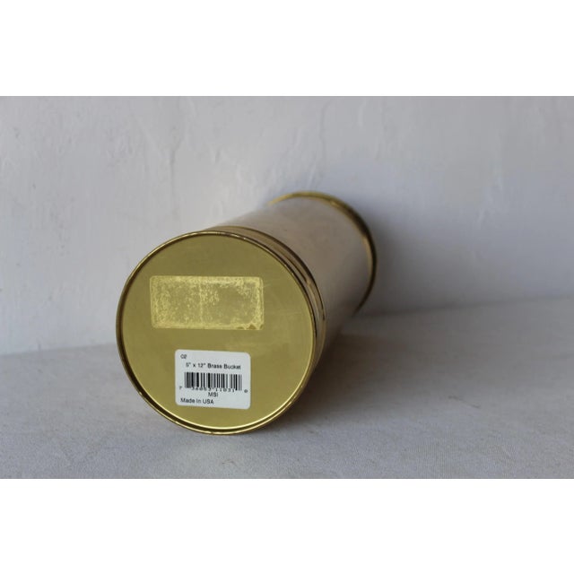 Metal Vintage American Hammered Brass Cylindrical Planter Mid Century For Sale - Image 7 of 7