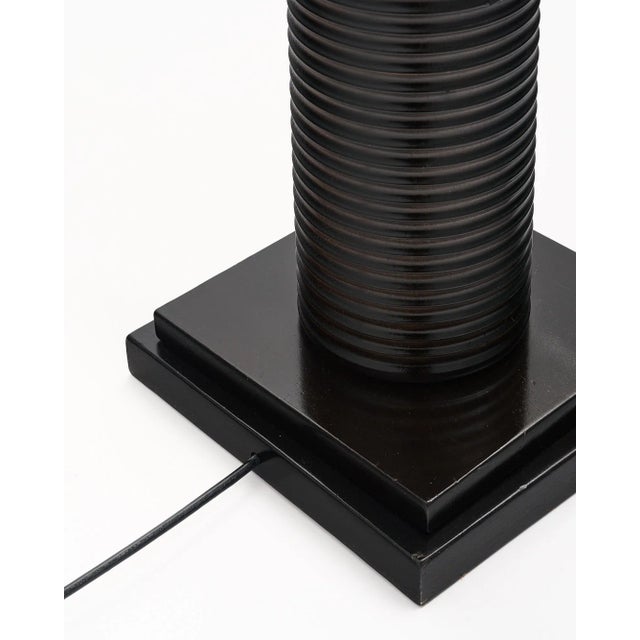 Wood Art Deco Totem French Floor Lamps For Sale - Image 7 of 7