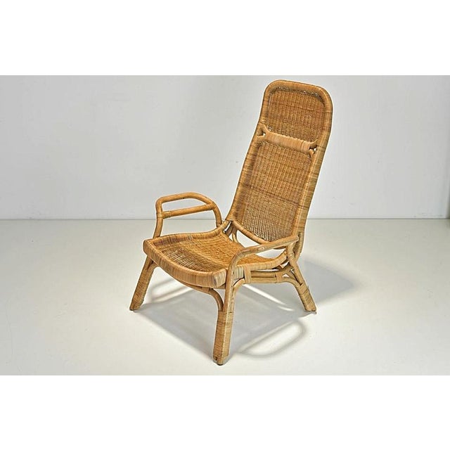 Wickerwork Easy Chair, Italy, 1970 For Sale - Image 4 of 18