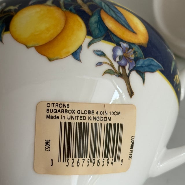 Postmodern Vintage English Citrons Sugar Bowl from Wedgwood, 1993 For Sale - Image 3 of 5