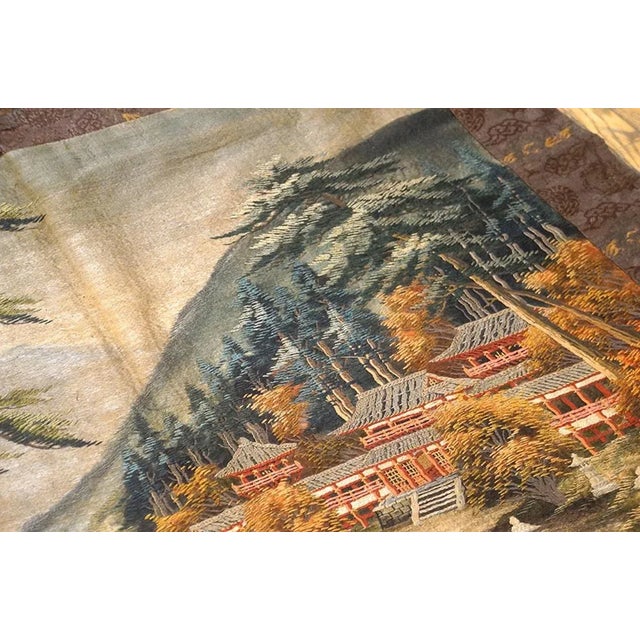 1920s Artistic Antique Scenic Pictorial Antique Chinese Textile Art Tapestry For Sale In New York - Image 6 of 9