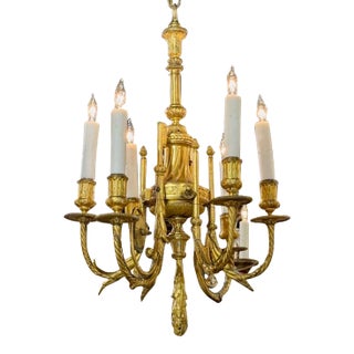 19th Century French Louis XVI Style Gilt Bronze Chandelier For Sale