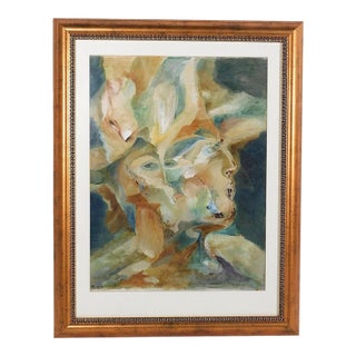 Boris Rakhamimov (Russian / American, 1950-2023), Surrealist Portrait, 2007, Oil on Paper For Sale