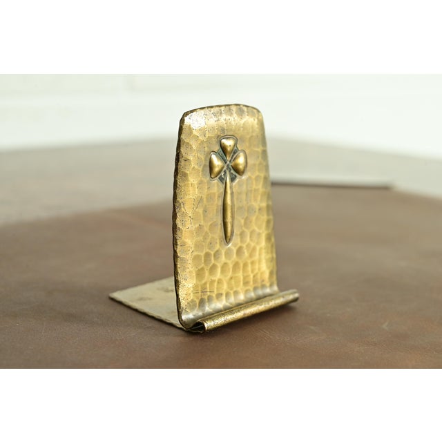 Roycroft Arts & Crafts Hammered Brass Over Copper Bookend, Circa 1920s For Sale - Image 13 of 13