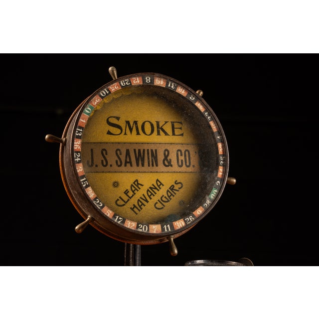 American Early 20th Century j.s. Sawin & Co. Roulette-Wheel Cigar Cutter Display For Sale - Image 3 of 5