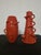 Dealbata Vases by Alessandro Mendini for Zanotta Pair of orange glazed clay vases with hand-applied ornamental...