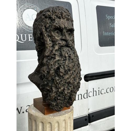 Large Bust on Corinthian Column Display Stand For Sale - Image 3 of 18