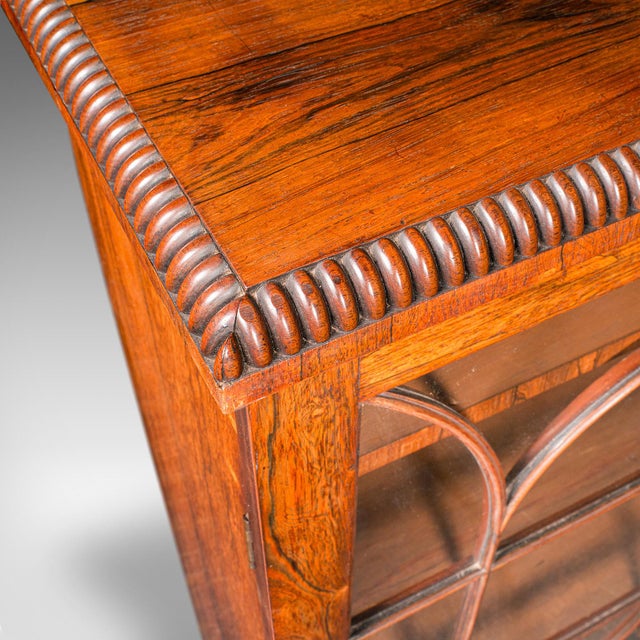 Brown Antique Astragal Glazed Drawing Room Bookcase, English, Display Cabinet, Regency For Sale - Image 8 of 11